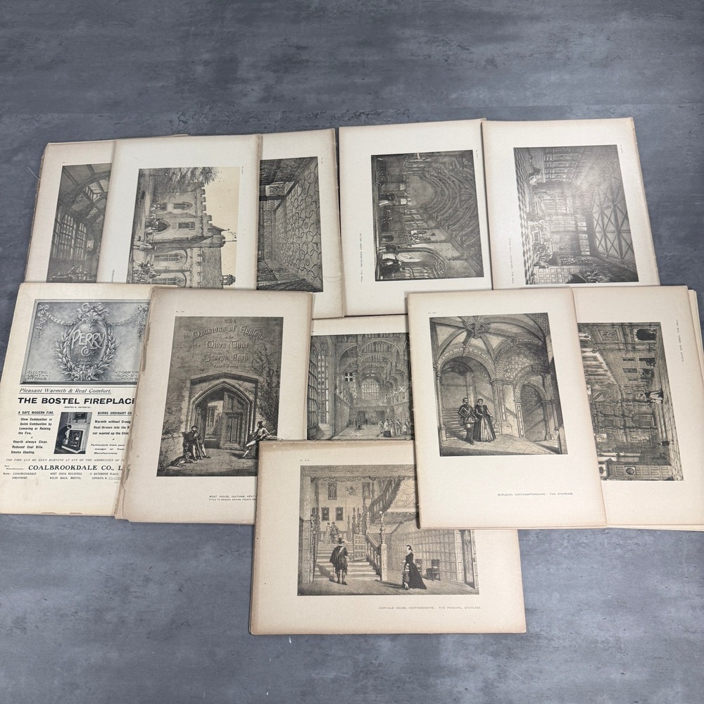Joseph Nash The Mansions of England in the Olden Time 1906 Art Prints Set EUC